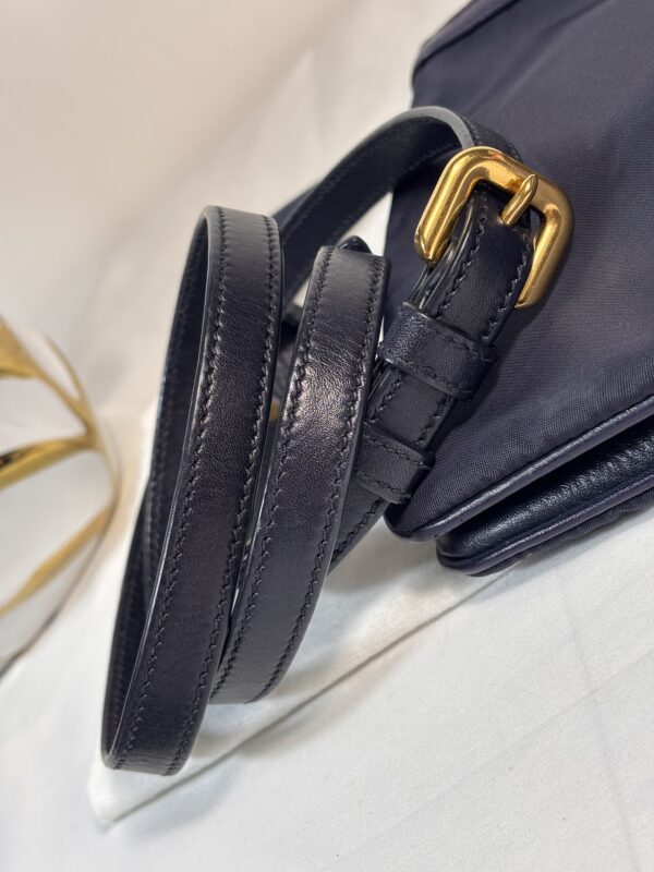Prada Double Zip Crossbody Vitelli Daino Blue - Image 10