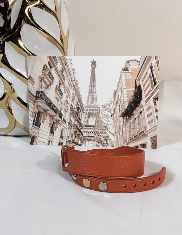 Louis Vuitton Orange Leather Wrap Bracelet