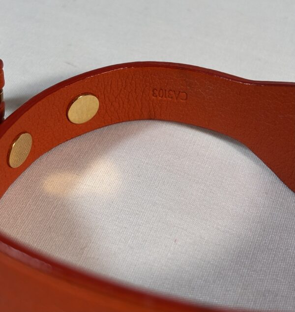 Louis Vuitton Orange Leather Wrap Bracelet - Image 3