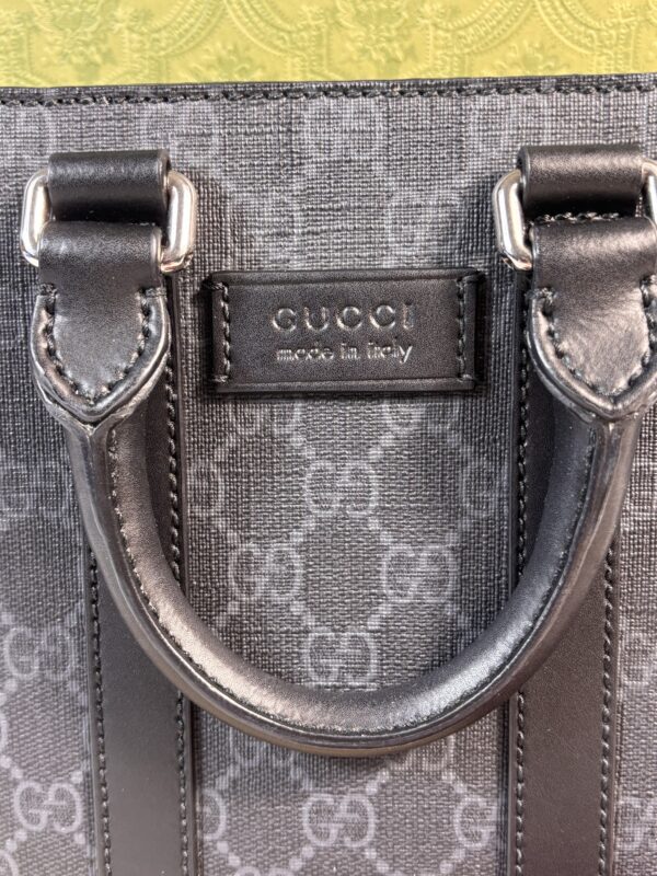 Gucci GG Supreme Black Web Mini Tote Bag - Image 3