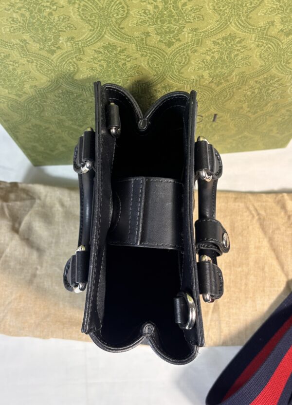 Gucci GG Supreme Black Web Mini Tote Bag - Image 7