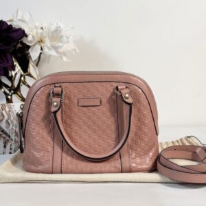 Gucci Guccissima Pink Dome Crossbody