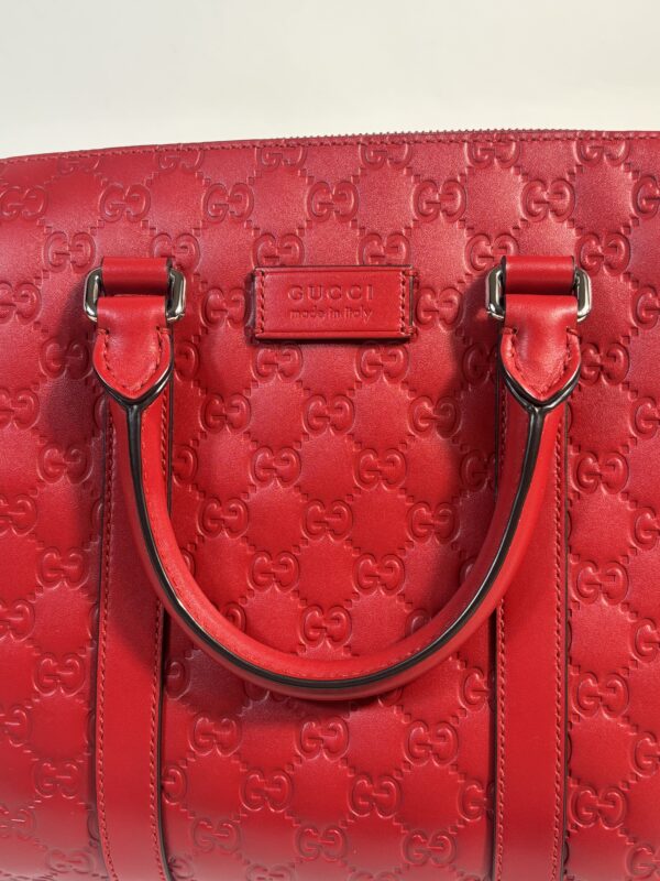 Gucci Guccissima Red Briefcase - Image 2