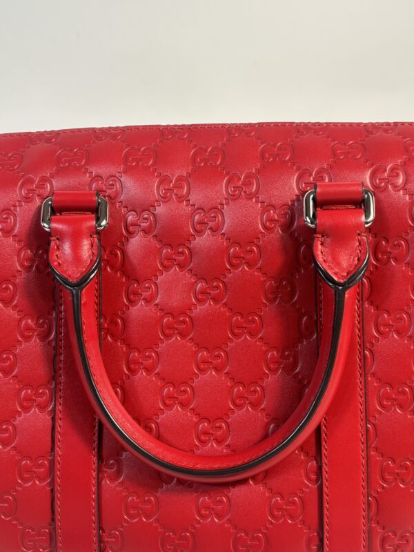 Gucci Guccissima Red Briefcase - Image 3
