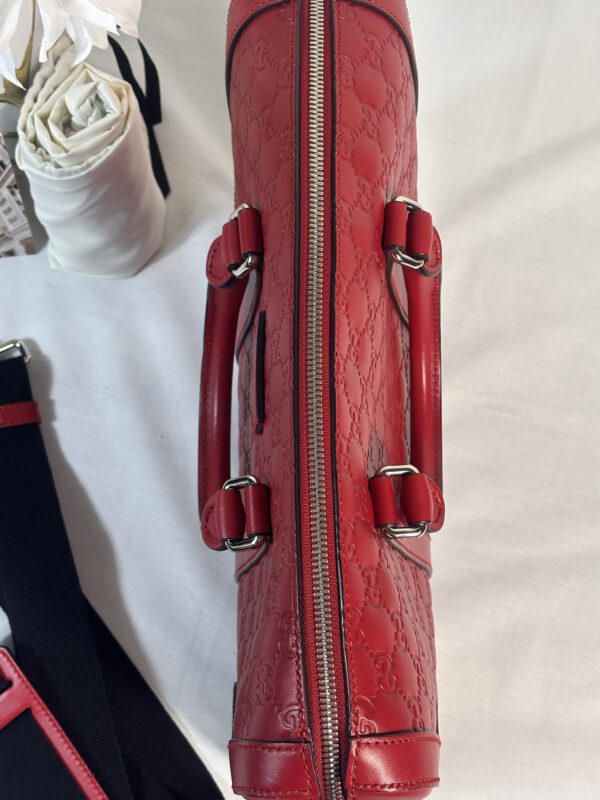 Gucci Guccissima Red Briefcase - Image 6