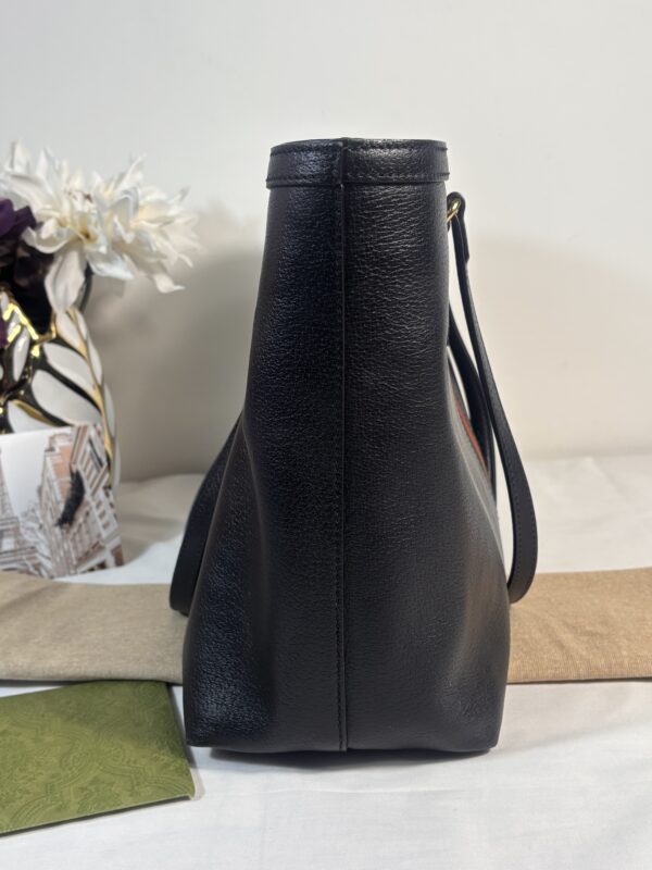 Gucci Web Black Leather Tote - Image 4