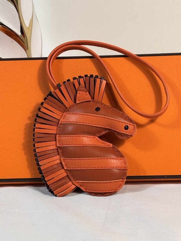 Hermes Zebra GeeGee Savannah Leather Bag Charm - Image 2