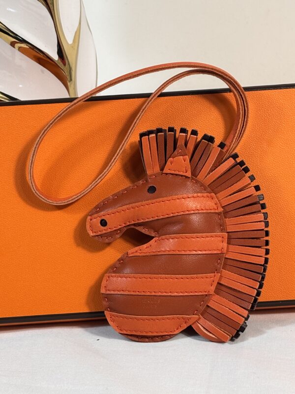 Hermes Zebra GeeGee Savannah Leather Bag Charm - Image 3