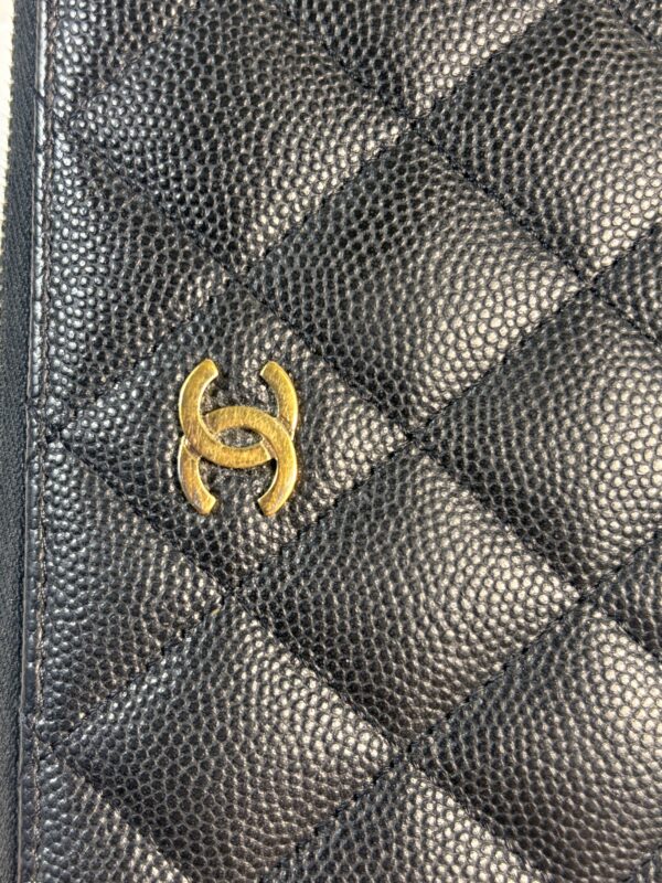 Chanel Zip Wallet Black Caviar with Gold Hardware - Image 5