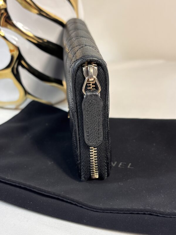 Chanel Zip Wallet Black Caviar with Gold Hardware - Image 3