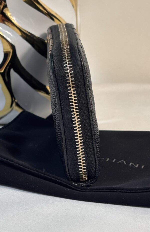 Chanel Zip Wallet Black Caviar with Gold Hardware - Image 4