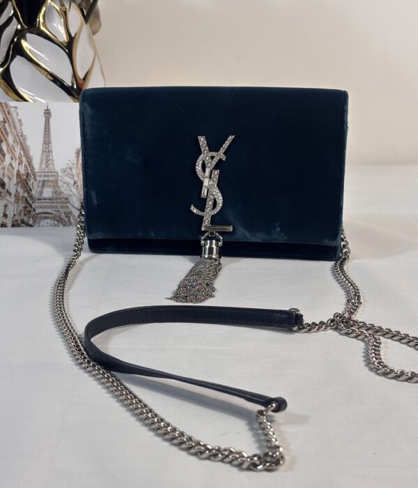 YSL Small Velvet Kate Blue