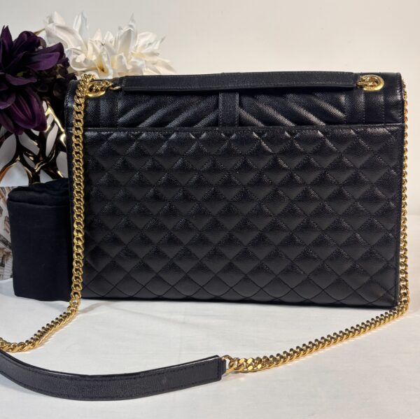 YSL Large Triquilt Envelope Black With Gold Hardware - Image 2