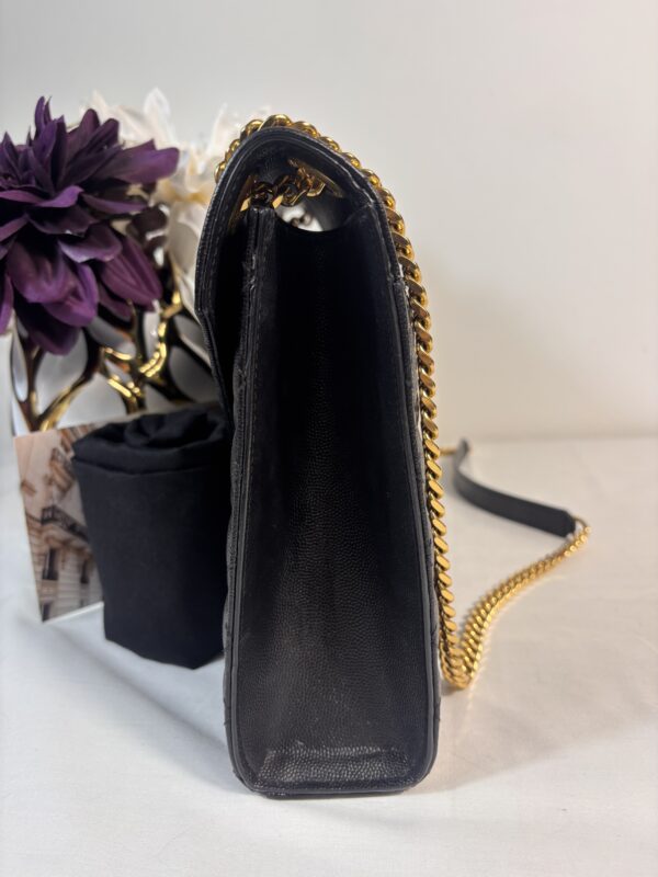 YSL Large Triquilt Envelope Black With Gold Hardware - Image 5