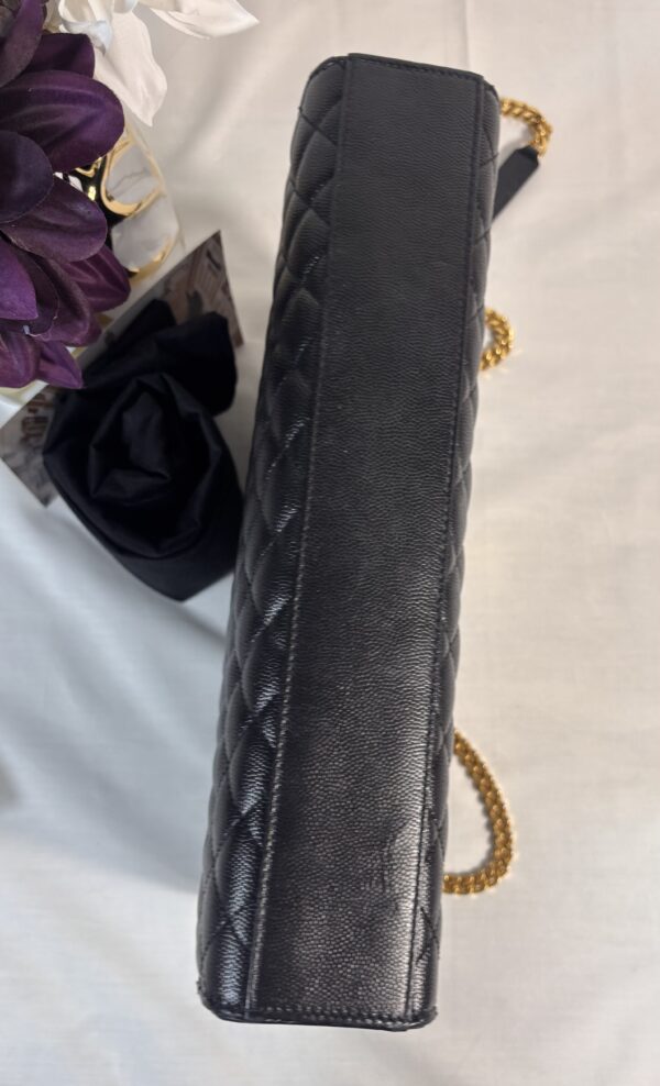 YSL Large Triquilt Envelope Black With Gold Hardware - Image 7