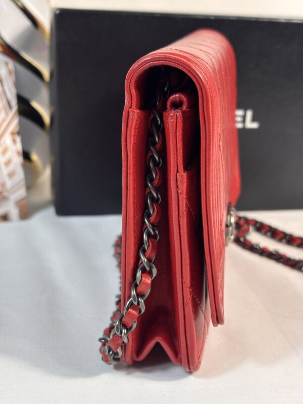Chanel Red Lambskin Boy Woc - Image 4