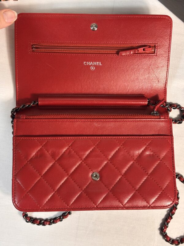 Chanel Red Lambskin Boy Woc - Image 10