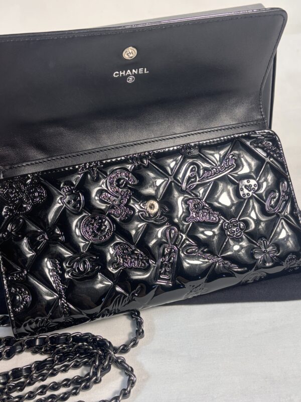 Chanel Precious Symbols Interlocking Logo Wallet Black - Image 5