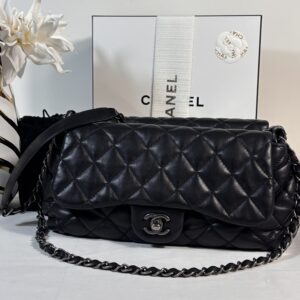 Chanel SMOO Quilted Flap Black Lambskin
