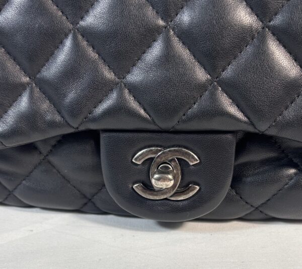 Chanel SMOO Quilted Flap Black Lambskin - Image 3