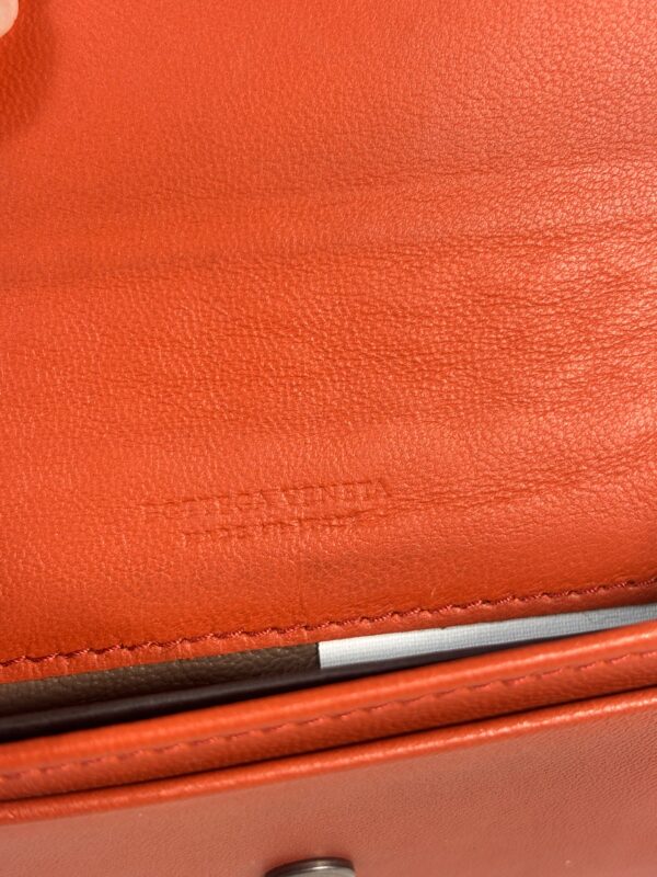 Bottega Venetia Orange Intrecciato Leather Card Holder - Image 7