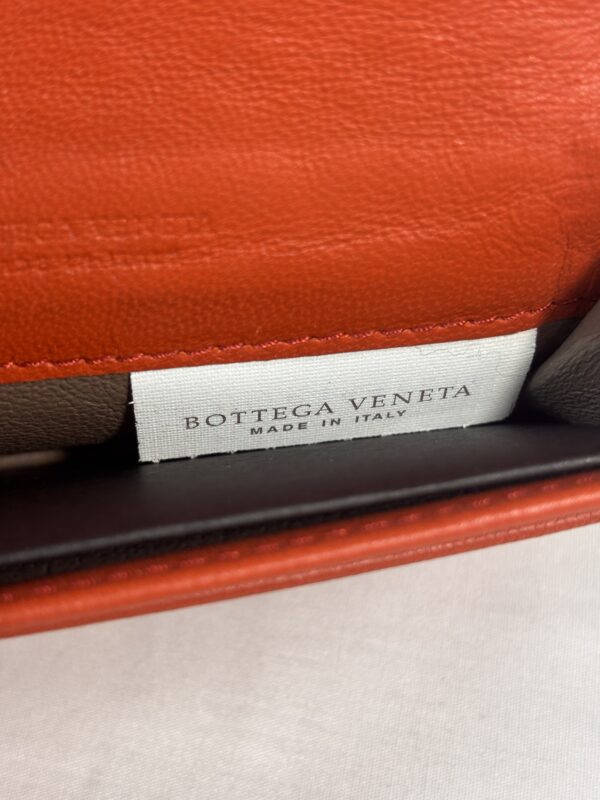 Bottega Venetia Orange Intrecciato Leather Card Holder - Image 8