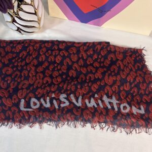 Louis Vuitton Cotton Leopard Stole Rouge