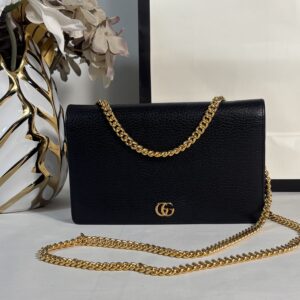 Gucci Marmont Black Wallet On Chain