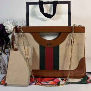 Gucci Cut Out Handle Chain Tote