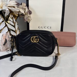 Gucci Mini Marmont Camera Bag Black