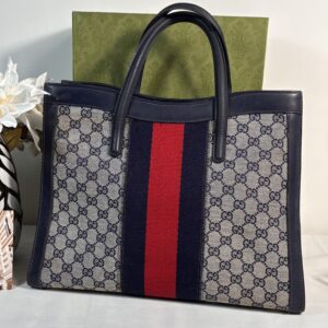 Vintage Gucci Navy Tote