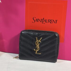 YSL Cassandra Matelasse Leather Compact Wallet