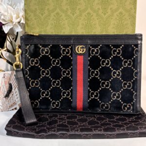 Gucci Velvet Blue Wristlet