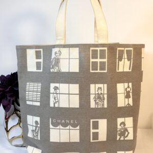 Chanel Windows Line Gray & White Tote