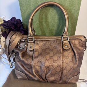 Gucci Guccissima Bronze Sukey Crossbody
