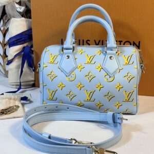 Limited Edition Louis Vuitton Speedy Bandouliere 20 Baby Blue