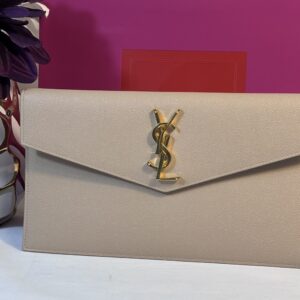 YSL Uptown Beige Clutch