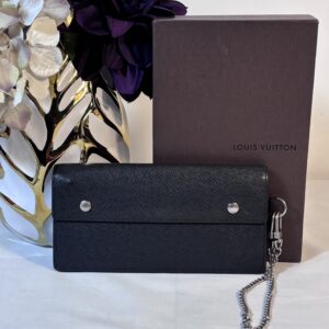 Louis Vuitton Taiga Accordian Wallet with Chain