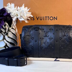 Louis Vuitton Monogram Seal City Keepall Bag Black