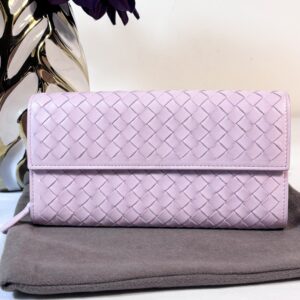 Bottega Veneta Intrecciato Long Wallet Lilac