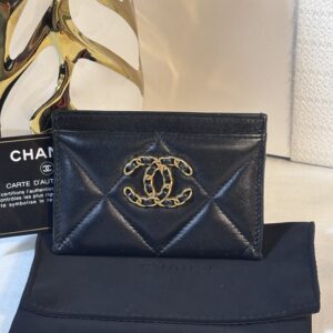 Chanel 19 Card holder Black Lambskin