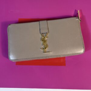 YSL Zip Wallet Beige