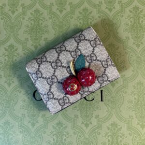 Gucci Supreme Card Case Cherry