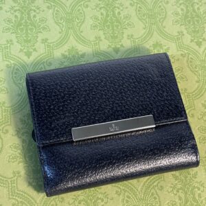 Gucci Logo Plate Black Bifold Wallet