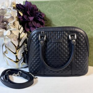 Gucci Microguccissima Black Dome Crossbody
