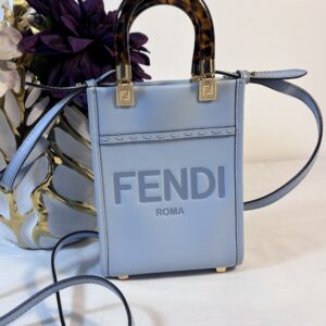 Fendi Mini Sunshine Shopper Tote Bag Blue