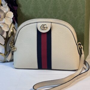 Gucci Off White Leather Dome Crossbody