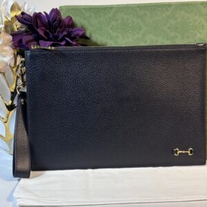 Gucci Horsebit Black Wristlet
