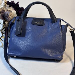 New Lancaster Dune Blue Leather 2 Way Tote