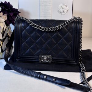Chanel Medium Black Lamb Boy Bag